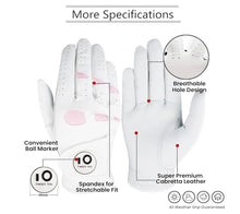 Cargar imagen en el visor de la galería, Women’s Leather Golf Gloves ( Amazon Only Item )